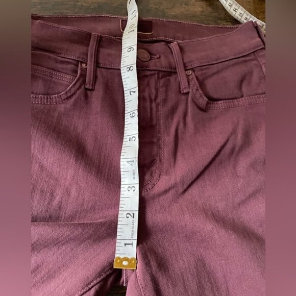 MOTHER Denim The Rascal Ankle Step Fray Plum Size 25 Cropped Jeans NWT NEW - Picture 10 of 14